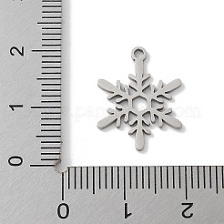 クリスマス 201 ステンレス ペンダント  スノーフレークチャーム  レーザー切断  変色防止  ステンレス鋼色  18x14x1mm  穴：1.5mm&nbsp;STAS-S157-02G-P