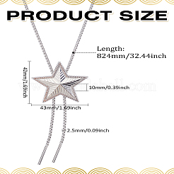 1Pc Adjustable Zinc Alloy Star Lariat Necklaces for Women&nbsp;NJEW-LP0009-10