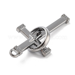 合金のチベット風チャーム  スターと交差  プラチナ  50x23x6mm  穴：3mm&nbsp;FIND-U006-15P-07