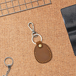 Oval Cowhide Pendant Keychains&nbsp;KEYC-WH20001-17A