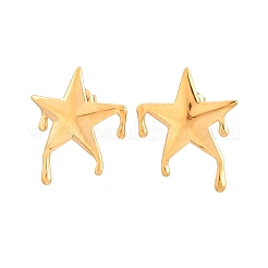 女性用スター304ステンレススチールスタッドピアス  ゴールドカラー  29x24.5mm&nbsp;EJEW-F406-04G