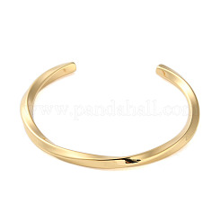 Stainless Steel Twist Open Cuff Bangles for Women&nbsp;BJEW-L689-02G