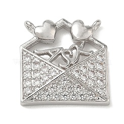 Brass Micro Pave Cubic Zirconia Pendants&nbsp;CU-CBA4231-06
