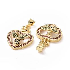 Brass Cubic Zirconia Pendants&nbsp;ZIRC-I062-20G