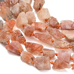 未加工の天然ゴールドスポットサンストーンビーズ連売り  ナゲット  9~27x7~19x6~14mm  穴：0.6~1.2mm  約19~35個/連  15.67~15.75''（39.8~40センチメートル）&nbsp;G-A322-B10-01