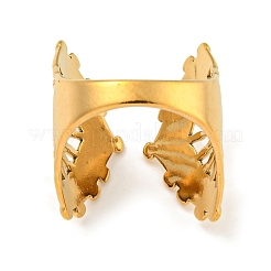 Ion Plating(IP) 304 Stainless Steel Fan Shape Open Cuff Ring for Women&nbsp;RJEW-A043-18G