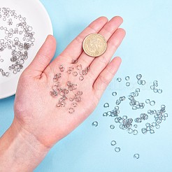 変色防止混合304ステンレススチール丸カン  ラウンド  ステンレス鋼色  20~21ゲージ  4~6x0.7~0.8mm  内径：2.6~4.4mm  約10グラム/ 2compartment&nbsp;STAS-X0014-B