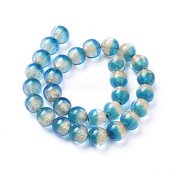 Lampwork Silver Foil Glass Beads Strands&nbsp;FOIL-G028-01C