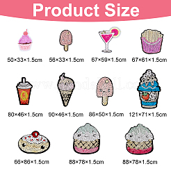 Computerized Embroidery Cloth Iron On Sequins Patches&nbsp;PATC-WH0006-09