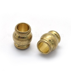 真鍮ビーズ  バレル  生（メッキなし）  7x5.5mm  穴：3.5mm&nbsp;KK-L184-81C
