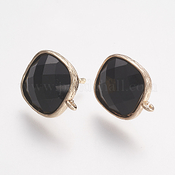 Brass Micro Pave Cubic Zirconia Stud Earring Findings&nbsp;ZIRC-G123-02