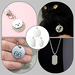 18Pcs 3 Styles 201 Stainless Steel Stamping Blank Tag Pendants&nbsp;STAS-PH0005-63