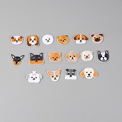 ポリエステルコンピューター刺繡布アイロンオン/パッチ縫い  マスクと衣装のアクセサリー  アップリケ  犬  ミックスカラー  25.5~33x29~43x2mm  16個/セット&nbsp;DIY-CJC0004-03