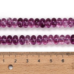 染色された天然石風ガラスビーズの連  ロンデル  パープル  8~8.5x4.5~5mm  穴：1.2mm  約79個/連  14.57''（37センチメートル）&nbsp;GL-Z001-03A-05
