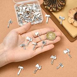 50pcs5スタイルチベットスタイル亜鉛合金ペンダント  鉛フリー＆カドミウムフリー  斧  アンティークシルバー  22~28x9.6~16.5x2~3.5mm  穴：1.8~2.5mm  10個/スタイル&nbsp;TIBEP-CJ0003-56