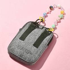 アクリルビーズのモバイルストラップ  多機能チェーン  合金スプリングゲートリング付き  カラフル  30.8cm&nbsp;HJEW-JM01056