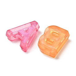 プラスチックスライドチャーム  a～zの文字  ミックスカラー  12.5x5~12x5mm  穴：8x2mm&nbsp;PL-CBA2318-01C
