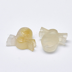 ナチュラルホワイトアゲートのペンダント  スカル  24~25x28~29x9~11mm  穴：1.5mm&nbsp;G-T122-29A