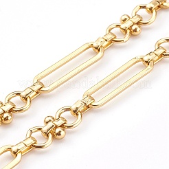 真鍮リンクチェーンネックレス  トグル留め金付き  18KGP本金メッキ  18.30インチ（46.5cm）&nbsp;X-NJEW-JN03365