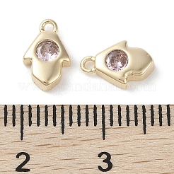Brass Micro Pave Cubic Zirconia Charms&nbsp;KK-G491-27G-03
