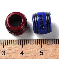 スプレープリントの不透明アクリルヨーロピアンビーズ  大穴ビーズ  ロンデル  ミックスカラー  12x9.5mm  穴：6.5mm  約1000個/500g&nbsp;SACR-P031-30B