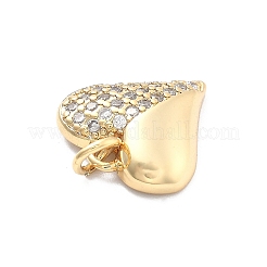 Rack Plating Brass with Cubic Zirconia Pendants&nbsp;KK-Q017-25G