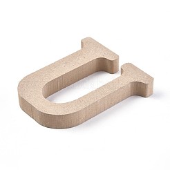 未完成の木材のスライス  レーザーカットウッドシェイプ  diyの絵画飾りクリスマスの家の装飾のペンダント  文字.u  100x89x15mm&nbsp;DIY-WH0162-62U