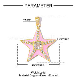 Brass Micro Pave Clear Cubic Zirconia Pendants&nbsp;CU-OY001-01