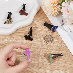 6Pcs 6 Styles Cross Natural Gemstone Car Air Vent Clips&nbsp;AJEW-OC00024