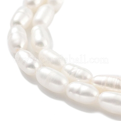 天然養殖淡水パールビーズ連売り  ライス  グレード4a+  雪  2.8~3.2mm  穴：0.3mm  約31個/連  6.69''~6.89''（17~17.5センチメートル）&nbsp;PEAR-P062-01E