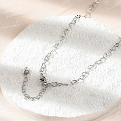Brass Heart Link Chain Necklaces&nbsp;NJEW-A042-10P