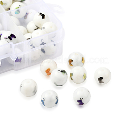 80Pcs 8 Colors Christmas Opaque Glass Beads&nbsp;EGLA-YW0001-05