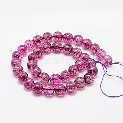Dyed Round Natural Crackle Quartz Beads Strands&nbsp;G-K084-6mm-MA