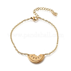 Funny 201 Stainless Steel  Watermelon Link Bracelets&nbsp;BJEW-B128-01G