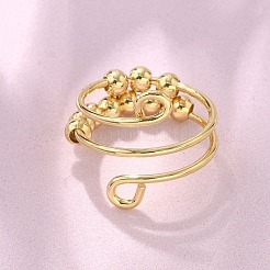 女性用回転式指輪  真鍮製ハンドスピナーリング  18KGP本金メッキ  18.5mm  内径：18mm&nbsp;RJEW-D302-01G-02