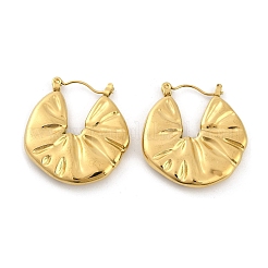 304 Stainless Steel Wrinkle Hoop Earrings For Women&nbsp;EJEW-B113-01G-01