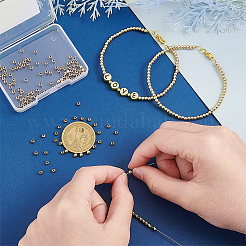 真鍮ビーズ  長持ちメッキ  ロンデル  14KGP本金メッキ  3x2.5mm  穴：1.2mm  300個/箱&nbsp;KK-PH0002-20B
