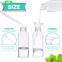 DIYのジュエリー  プラスチックスプレーボトル  ミニ透明プラスチックファネルホッパー  使い捨てプラスチック点眼器2ml  ブラック  112.5mm  容量：50ミリリットル  20個/セット&nbsp;DIY-BC0001-07