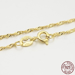 925 Sterling Silver Singapore Chain Necklaces&nbsp;STER-M086-04A-G