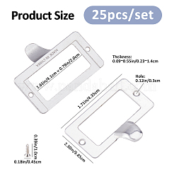 25Pcs Rectangle Zinc Alloy Label Frame Card Holder&nbsp;AJEW-FH0008-75B