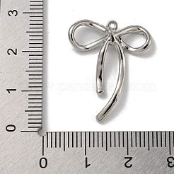ラックメッキ合金ペンダント  鉛フリー＆カドミウムフリー  ちょう結びのチャーム  プラチナ  25.5x20.5x4mm  穴：1mm&nbsp;PALLOY-F312-66P