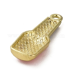 合金ペンダント  エナメル  ゴールドカラー  マニキュアの形のチャーム  ブラウン  26x9.5x3.5mm  穴：1.8mm&nbsp;ENAM-Z007-01A-G
