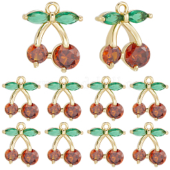 10Pcs Brass Micro Pave Cubic Zirconia Charms&nbsp;KK-BBC0019-46