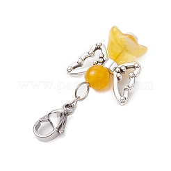 Angel Natural & Dyed Malaysia Jade Pendant Decoration&nbsp;HJEW-JM02763-03