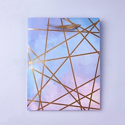 紙の買い物袋  リボン付き  長方形  カラフル  18x10.2x23cm&nbsp;AJEW-WH0096-06B