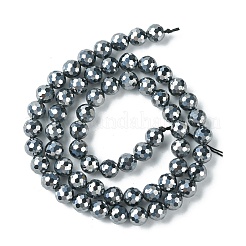 テラヘルツストーンビーズ連売り  多面カット  ラウンド  6~6.5mm  穴：1mm  約60~61個/連  14.76~14.96インチ（37.5~38cm）&nbsp;G-F748-Q01