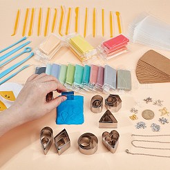 DIY粘土ツールキット  プラスチック粘土彫刻ツール  詳細テクスチャ ツール  丸カン  プラスチック製ピアスキャッチ  合金チャーム  ミックスカラー  10.9~12.5x0.3~0.85cm  14個/セット&nbsp;TOOL-OC0002-13