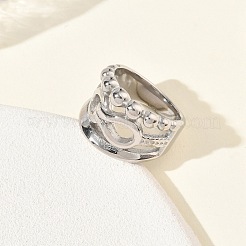 304ステンレススチール指輪  長持ちメッキ  ステンレス鋼色  16mm  usサイズ7（17.3mm）&nbsp;SA-CBA289B-05P