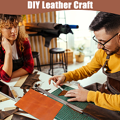 レザー生地  DIY 手作り衣類ラベル用の革シート  ハンドバッグ  シエナ  30x20x0.1cm&nbsp;DIY-WH0002-79F-04