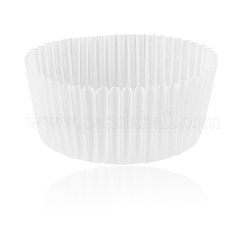 紙ベーキングカップ  フルートカップケーキライナー  ベーキング用品アクセサリー  ホワイト  70x31mm&nbsp;DIY-WH20002-66A